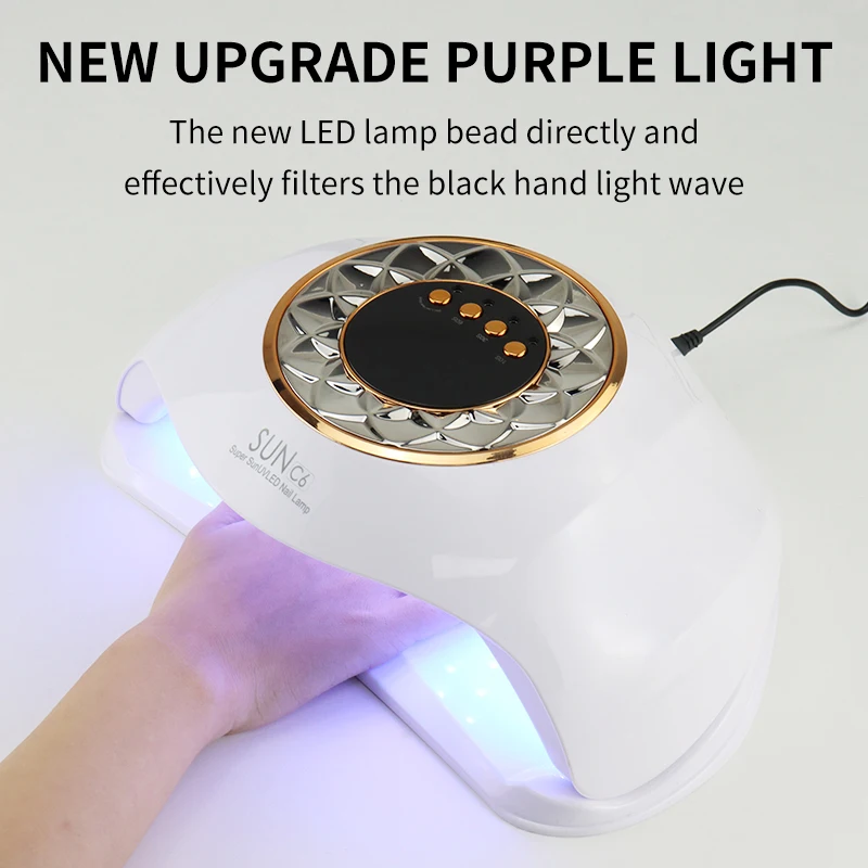 DKW New Arrival 268W-63Beads SUN-C6 Fast Curing UV LED Gel Dryer Nail Lamp For Salon Manicure UV Led Gel Dryer Nail Lamp
