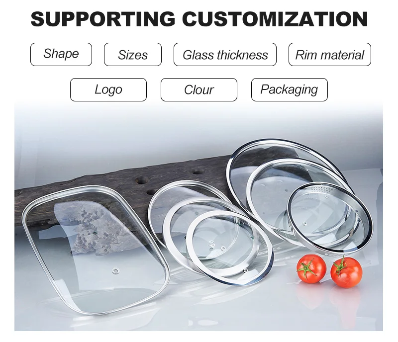 round Eco-Friendly Pan Lid Tempered Glass Pot Cover for Cookware Parts and Lid Replacement