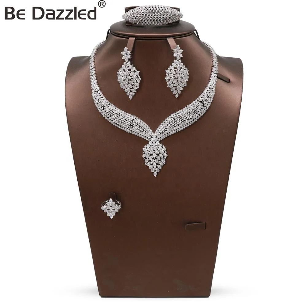 Bedazzled hign quality zirconia set jewelry graduation african luxury costume artificial jewelry set new arrivals