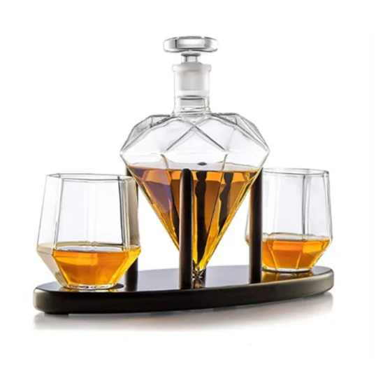 Diamond shape glass wine serving creative high borosilicate glass decanter
