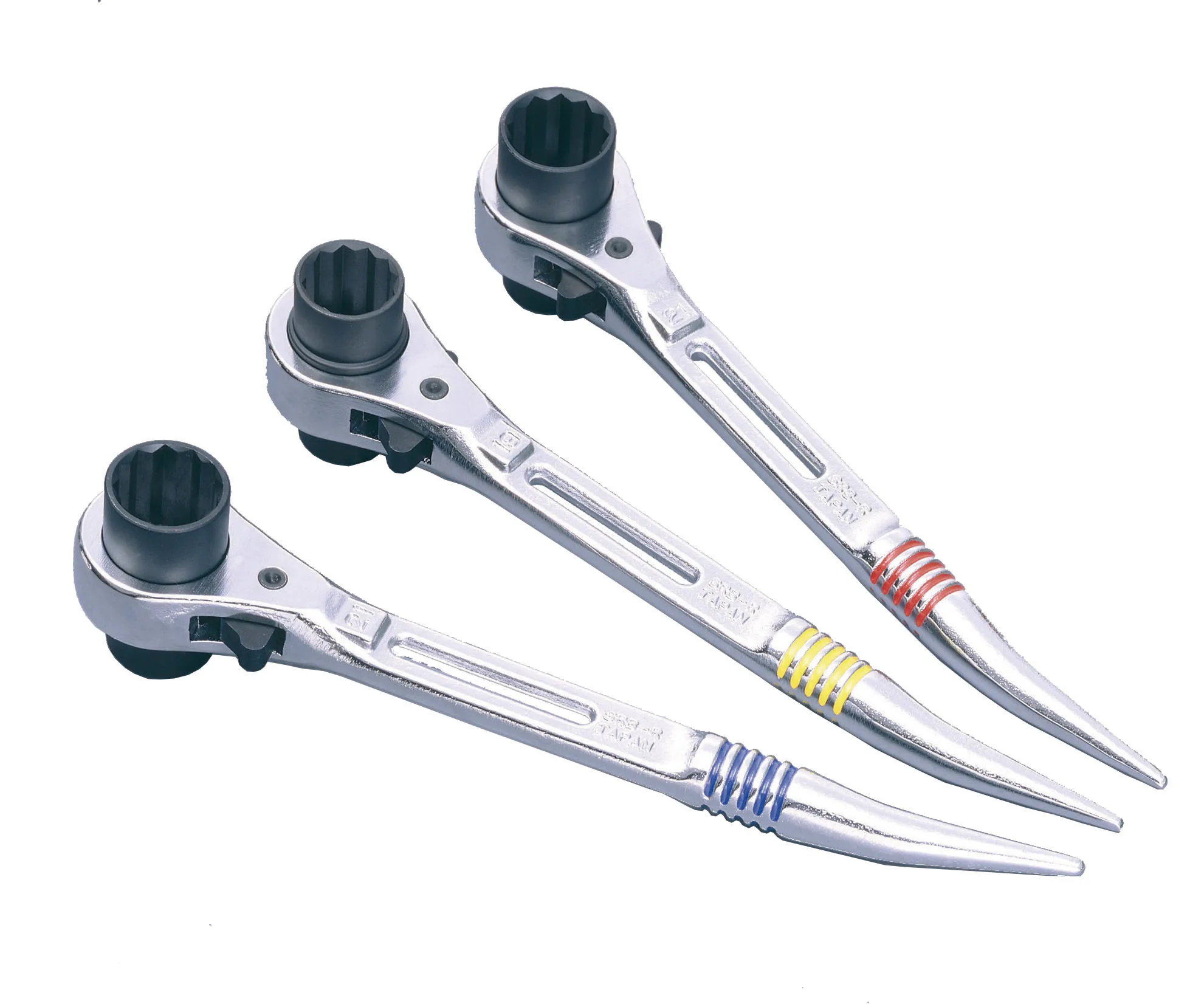 
RATCHET WRENCH Double Size (Short Type) with bent spear. SRB-R/RH 