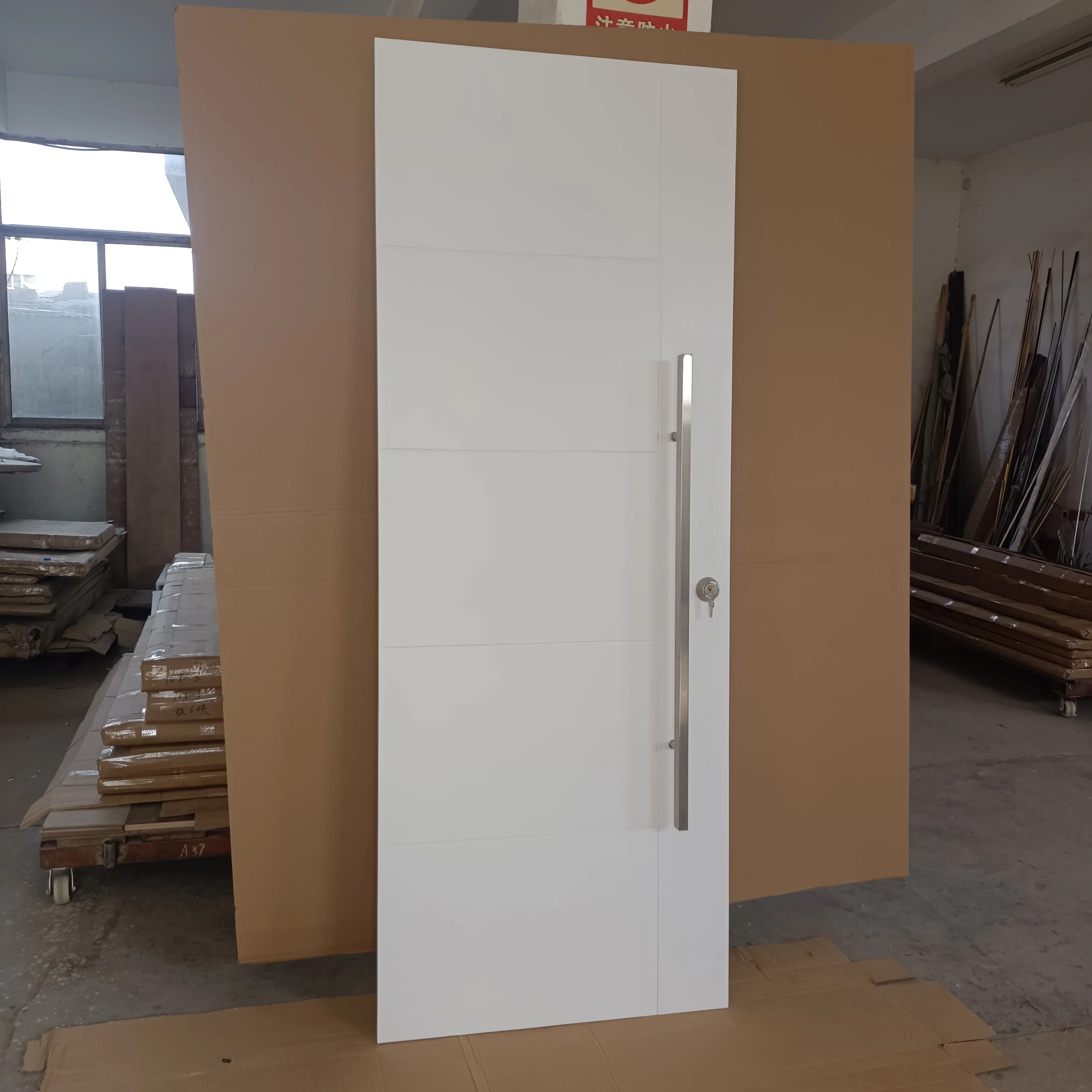 K style Interior sliding wood barn door panel slab wooden sliding barn door for house for closet bedroom