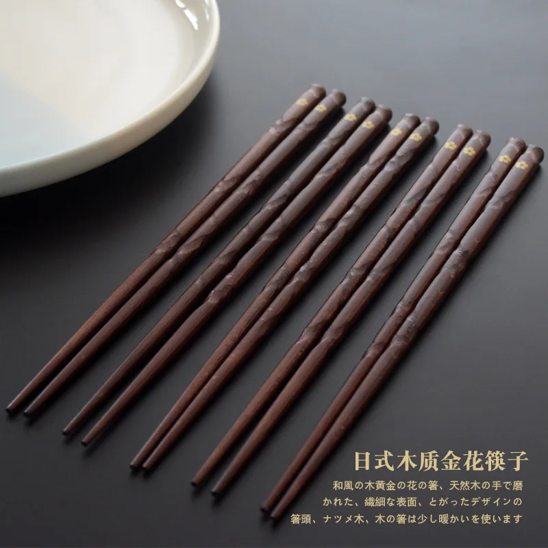Japanese  style rose wood sushi chopsticks 5 pairs/box
