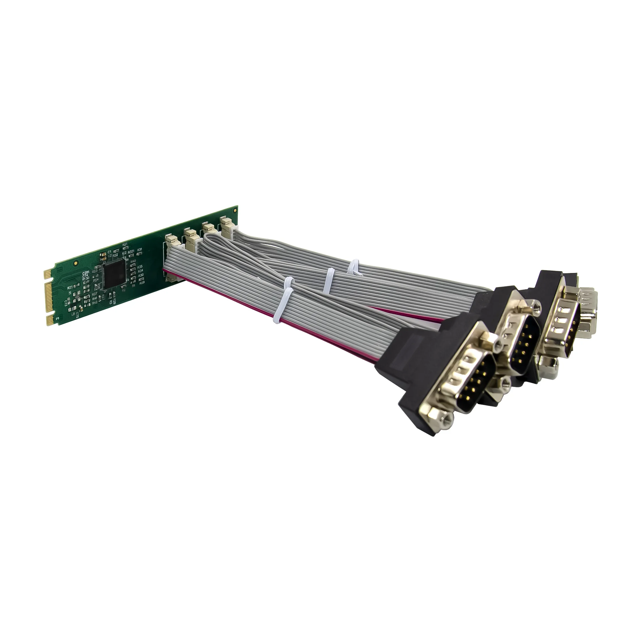 Panto M.2 key B+M to 4 port RS232 serial adapter  cable serial rs232 card with AX99100 chipset