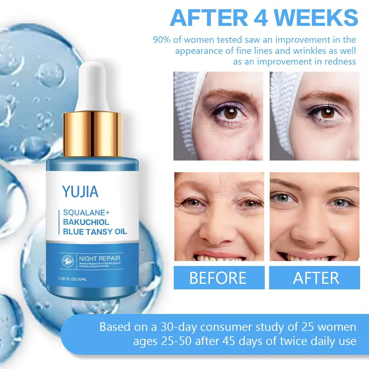 Vegan Anti Aging Wrinkles Night Repair Glow Vitamin E Squalane Facial Essential Oil For Face vitamin e for the skin