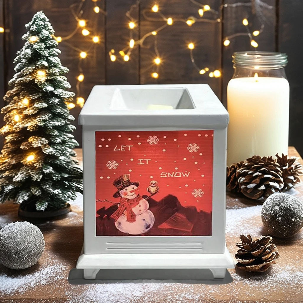 Christmas decoration supplies coloured wax burners home let it snow snowman accept OEM&ODM private label wax warmer