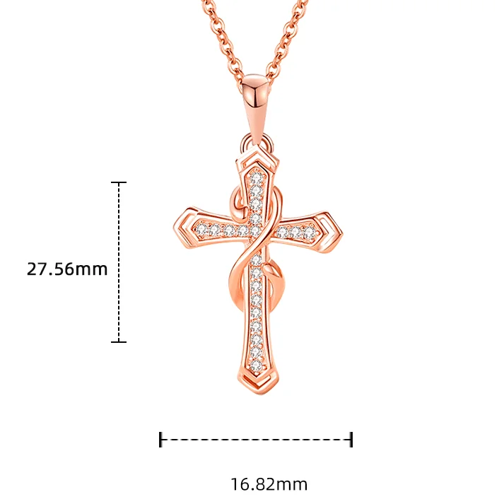 Wholesale custom infinity chain necklace vintage gold plated cross pendant geometric necklace rose gold necklace bijoux