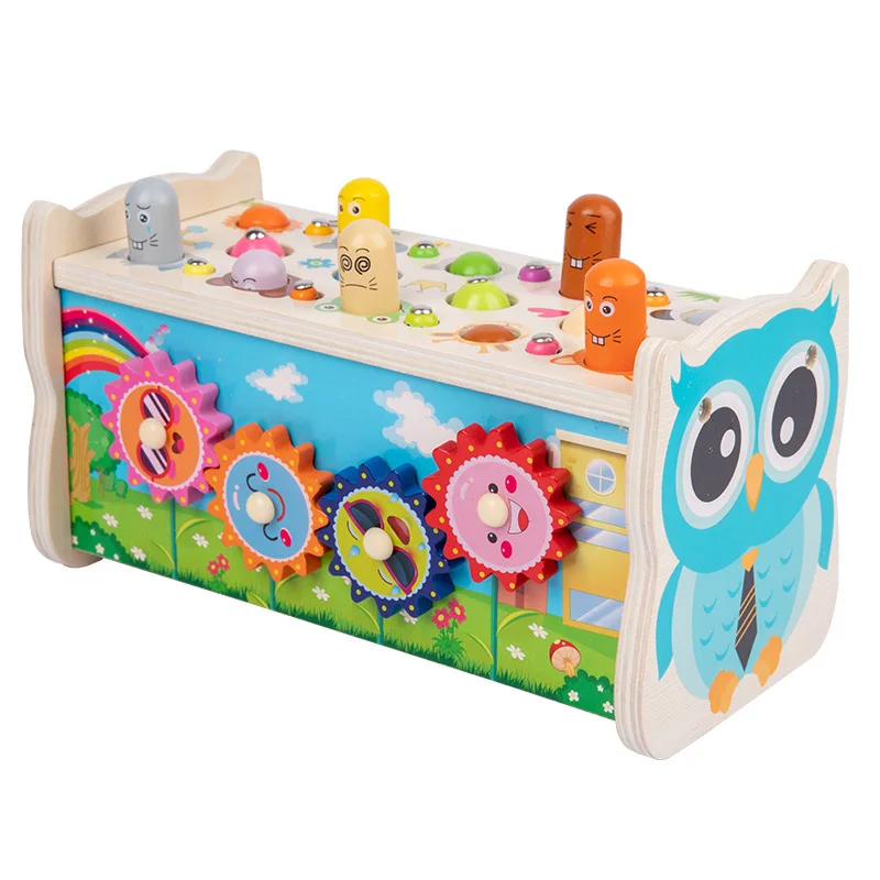 Multifunctional Children Knocking On The Piano Catching Insects Fishing Wooden Music Piano Hamsters Montessori Toys