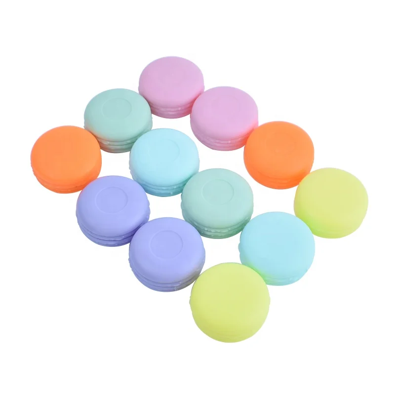 hot sale macaroon blue pink orange green color empty cute 10g cosmetic cream jar