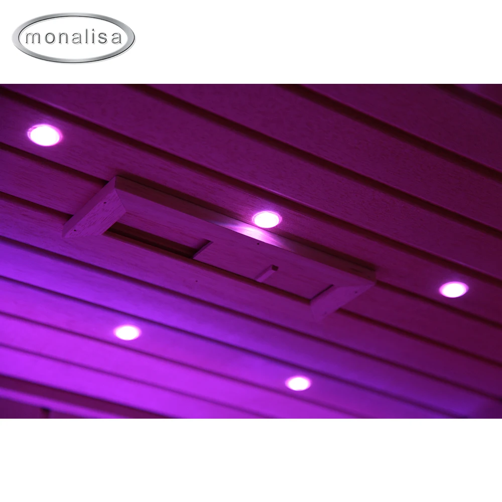 Indoor Large Wooden Sauna Luxury Dry Wet Steam Room 4-6 Person LED Shower Sauna Room