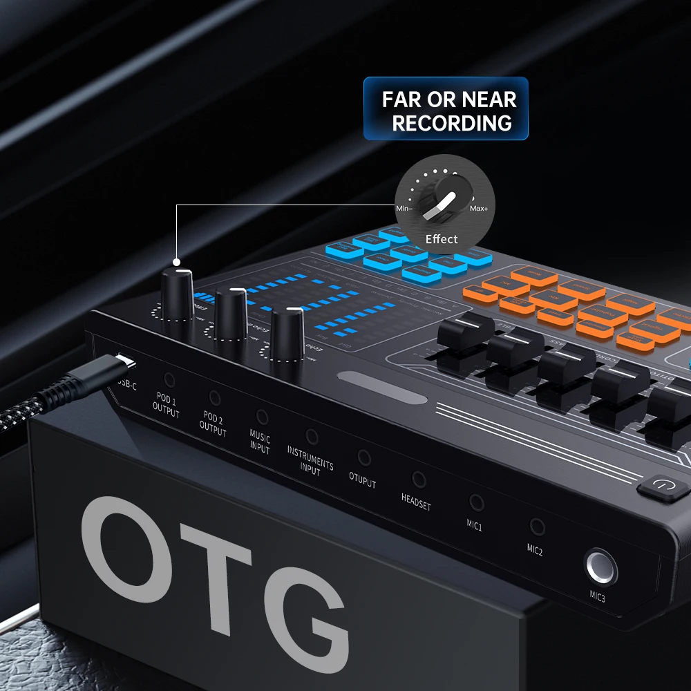 Live K song play multi-effects umlaut OTG recording audio mixer sound