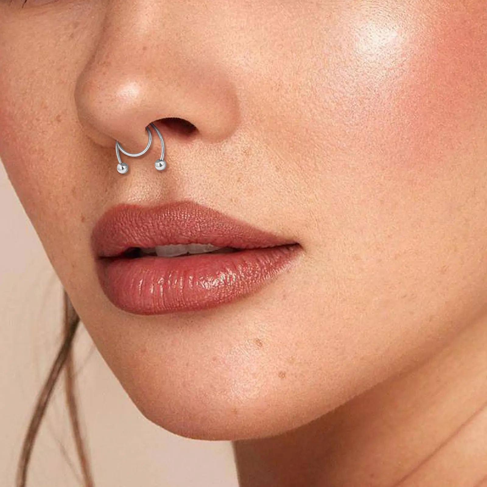 Fashion antler 316L Stainless steel nose ring trend personality septum U-shaped nose ring nose clip
