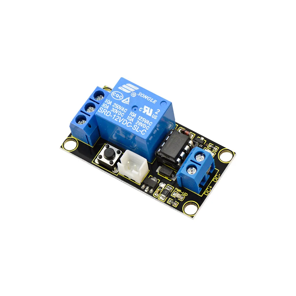 Управляемый кнопкой одноканальный релейный модуль Keyestudio 12 В для Arduino (черный и экологически чистый) кнопочное управление один канал
