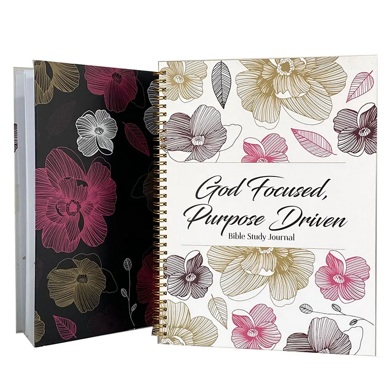 2025 Custom bible study journal printing hard cover notebook spiral bound planner Eco friendly paper diaries agenda
