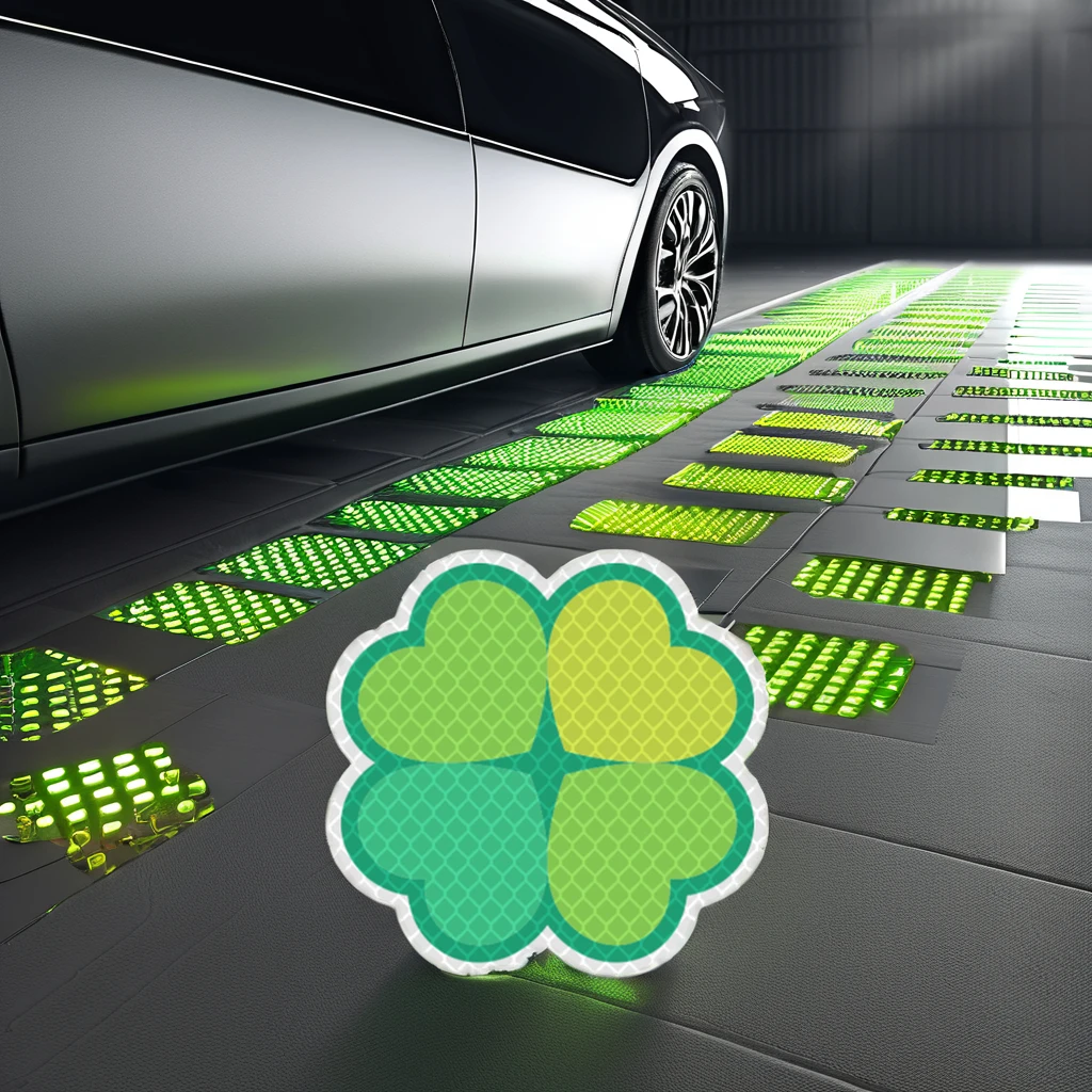 Lucky Clover Custom Reflective Car Sticker High Visibility Diamond grade reflective stickers  High Viscosity Reflective Film