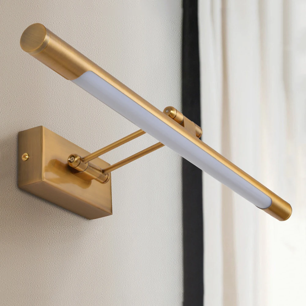 Modern Adjustable Dimmable Hotel Bedroom Bedside Lighting Reading Light Wood Wall Lamp LED Luminous Bathroom Lights