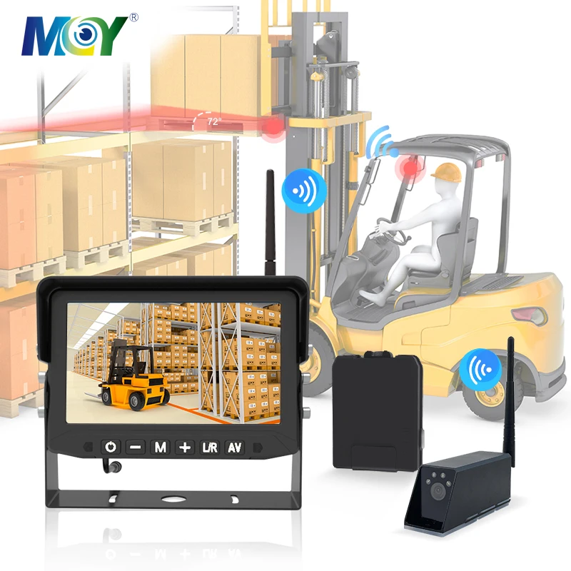 MCY IP69K Waterproof 7 Inch Forklift Monitor Rechargeable Battery Wireless Forklift Camera System