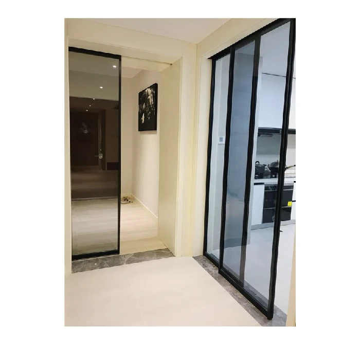 
Topwindow Popular Modern Walnut Latest Design French Steel Door Vents For Interior Doors Narrow Frame Slime Line Door 