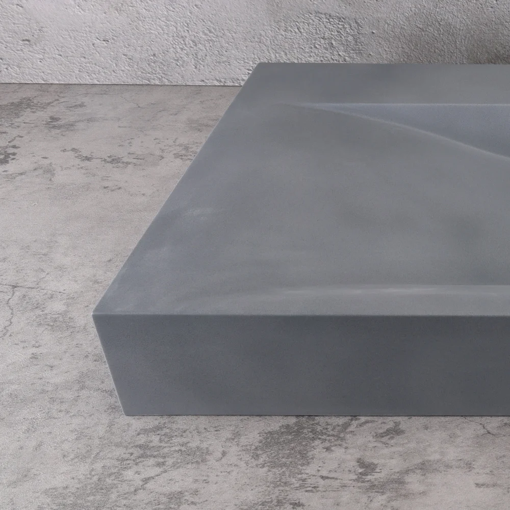 DASEN Wholesale hotel modern blue gray concrete bathroom wash basin balcony countertop concrete wash basin