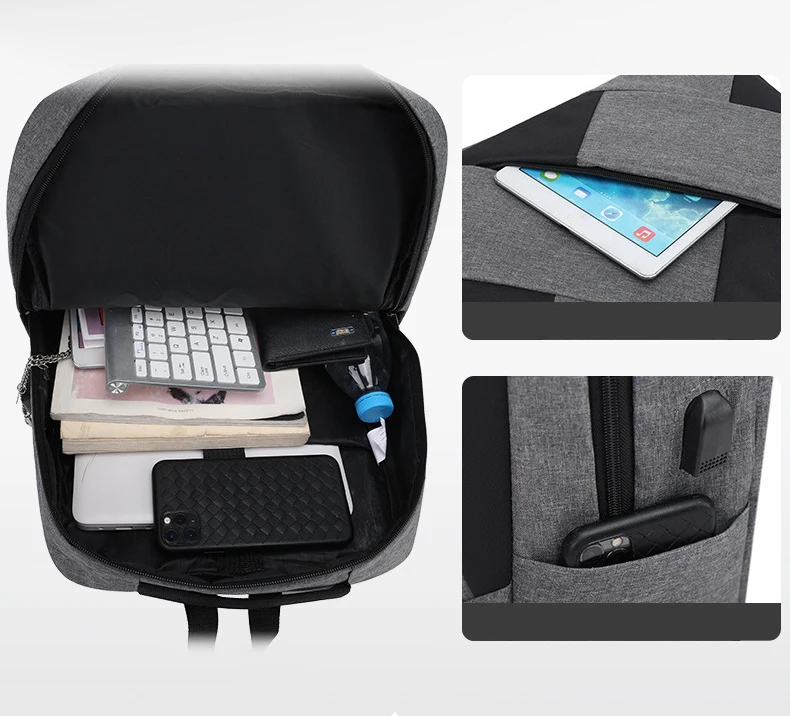 ZR594 Unisex Laptop Bags Wholesale Fashion Trendy USB Oxford Business 3 in 1 High Quality Custom College Schoolbag Backpack