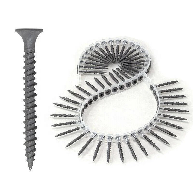 50 Screws Per Strip Screw Drill Chain Adapter Power Drill Guns Drywall To Wood Collated Screw #8 1-3/4