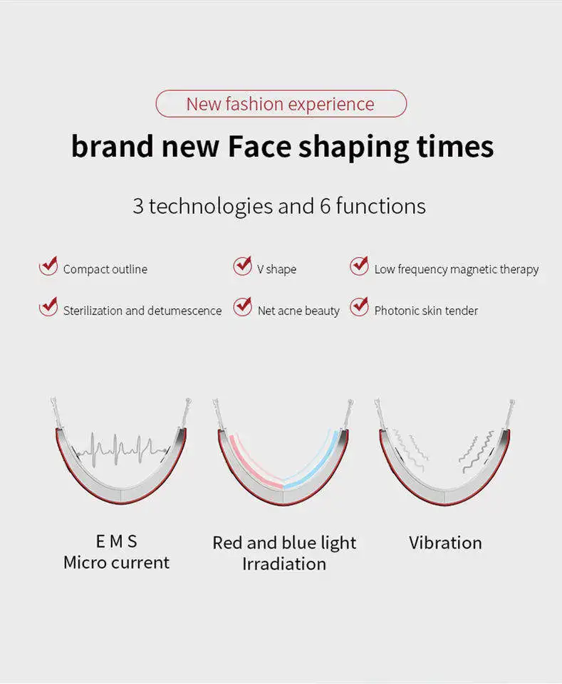 NOVE Electric V-Face Shaping Facial Massager micro current  Face Lifting device Double Chin lifting device Facial Beauty Device