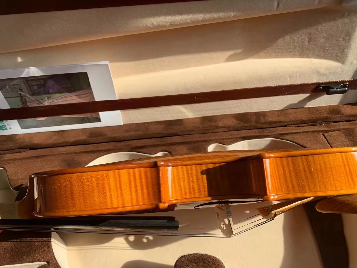 Customized flame maple solid wood left hand 5 string violin custom high level violon