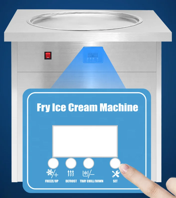 Top quality double pan stainless steel frozen ice cream rolls fried ice cream machine ice roll machine