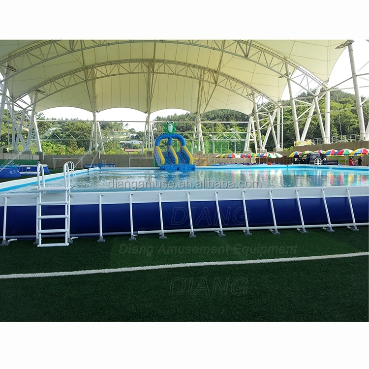 Popular Pvc Coated Tarpaulin Fabric Metal Frame Large Intex Pool Inflatable Pools Swimming Outdoor