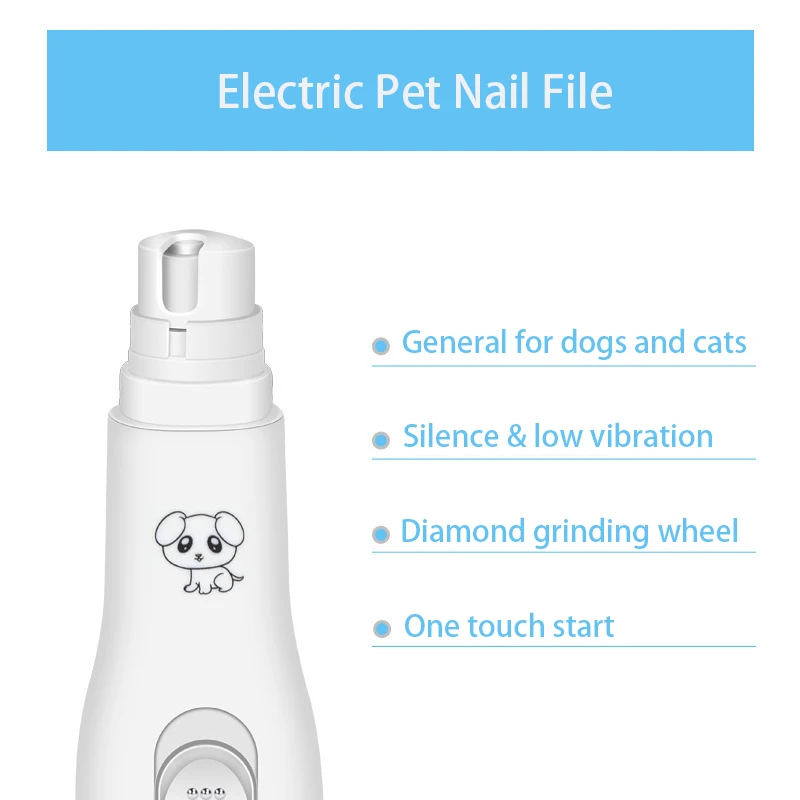 Hot Selling Portable Professional Dog Cat Electric Pet Nail File Trimmer Grinder Pet Cleaning