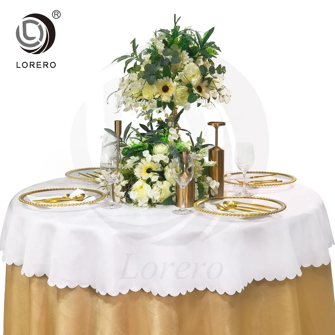High Quality wedding party home hotel banquet polyester decorative round table cloth