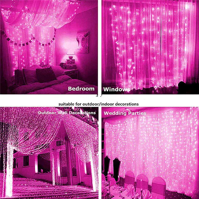 Fairy Icicle LED Christmas Garland Wedding Party Patio Outdoor Decoration Fairy Navidad LED Garland Merry Curtain String Light