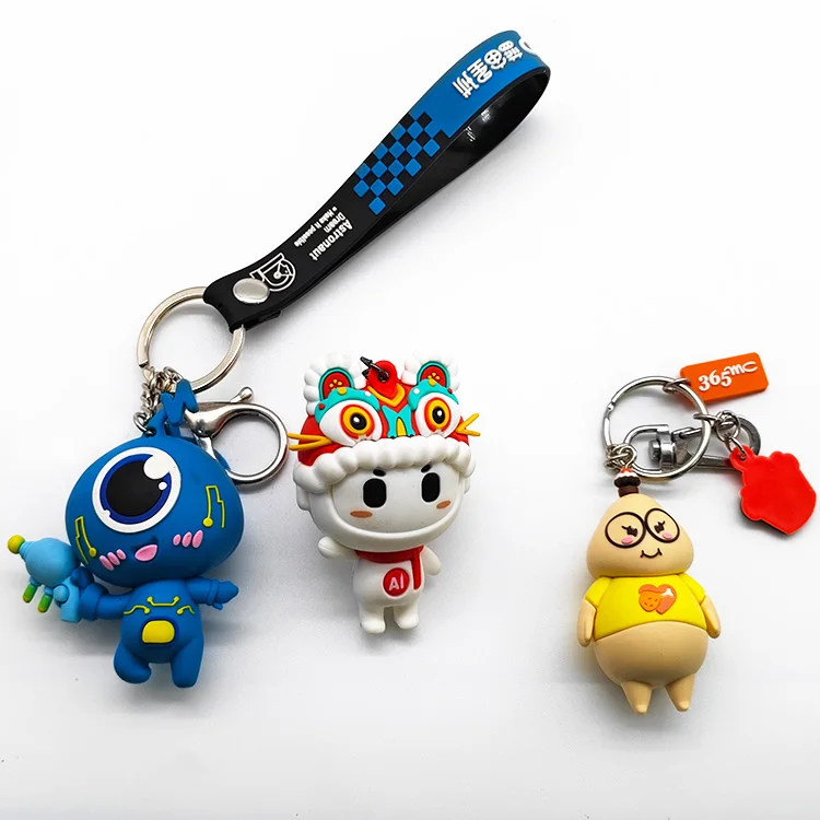 Manufacturer Custom Logo 2D Soft Pvc Plastic Acrylic Keychain Metal Gift Anime Rubber Key Chain 3D Silicone Rubber Pvc Keychain