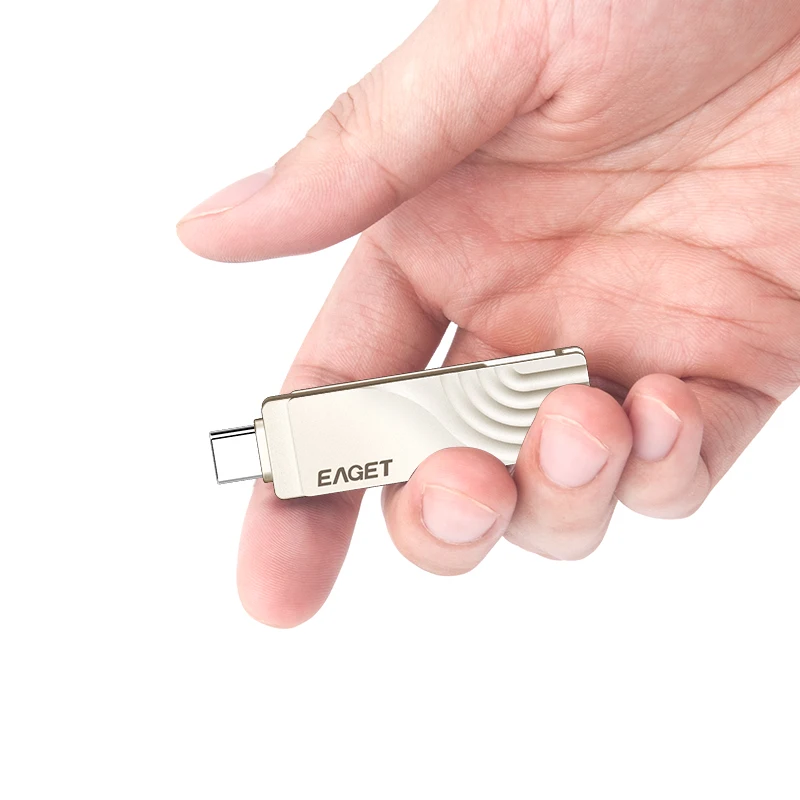 EAGET Pendrive CF30 128GB High Speed Metal Memory Disk PCBA&Type-C USB Flash Drive for PC/Phone