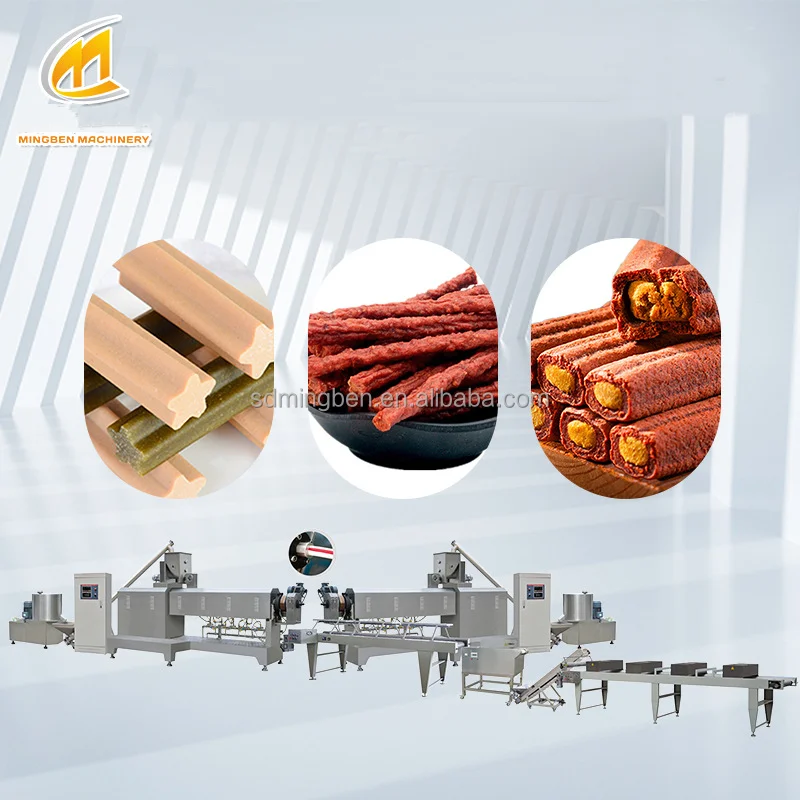 Twin Screw Soft Pet Chewing Extruded Production Processing Plant