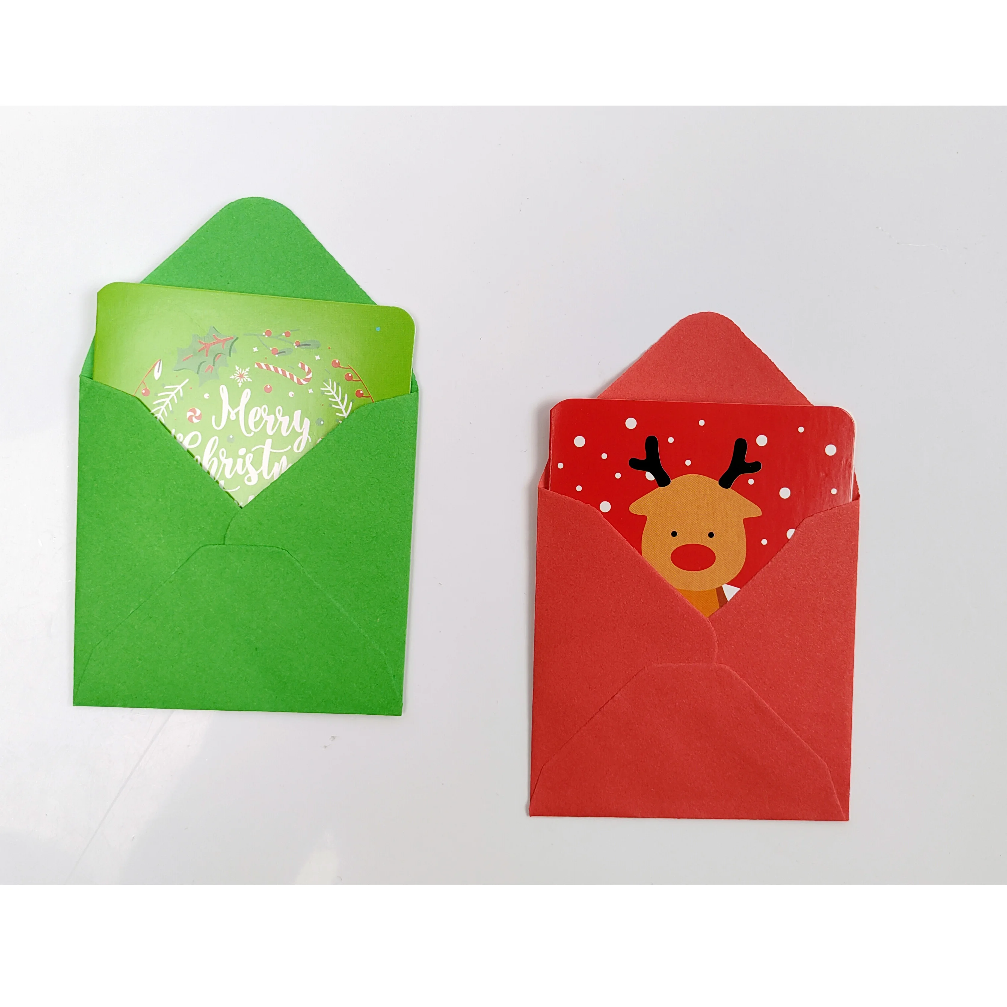 New Style Custom Merry Christmas Festive Cartoon Animal Snowman Mini Greeting Card With Envelope