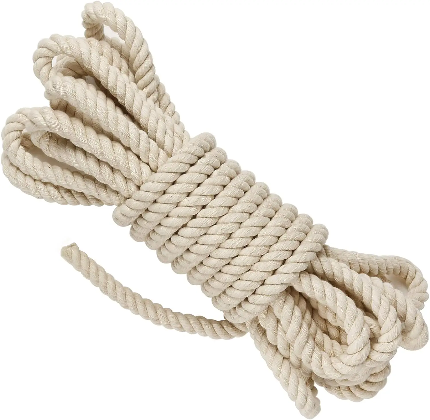 12mm 10mm 8mm twisted macrame rope cotton cord for wall hangings 50ft