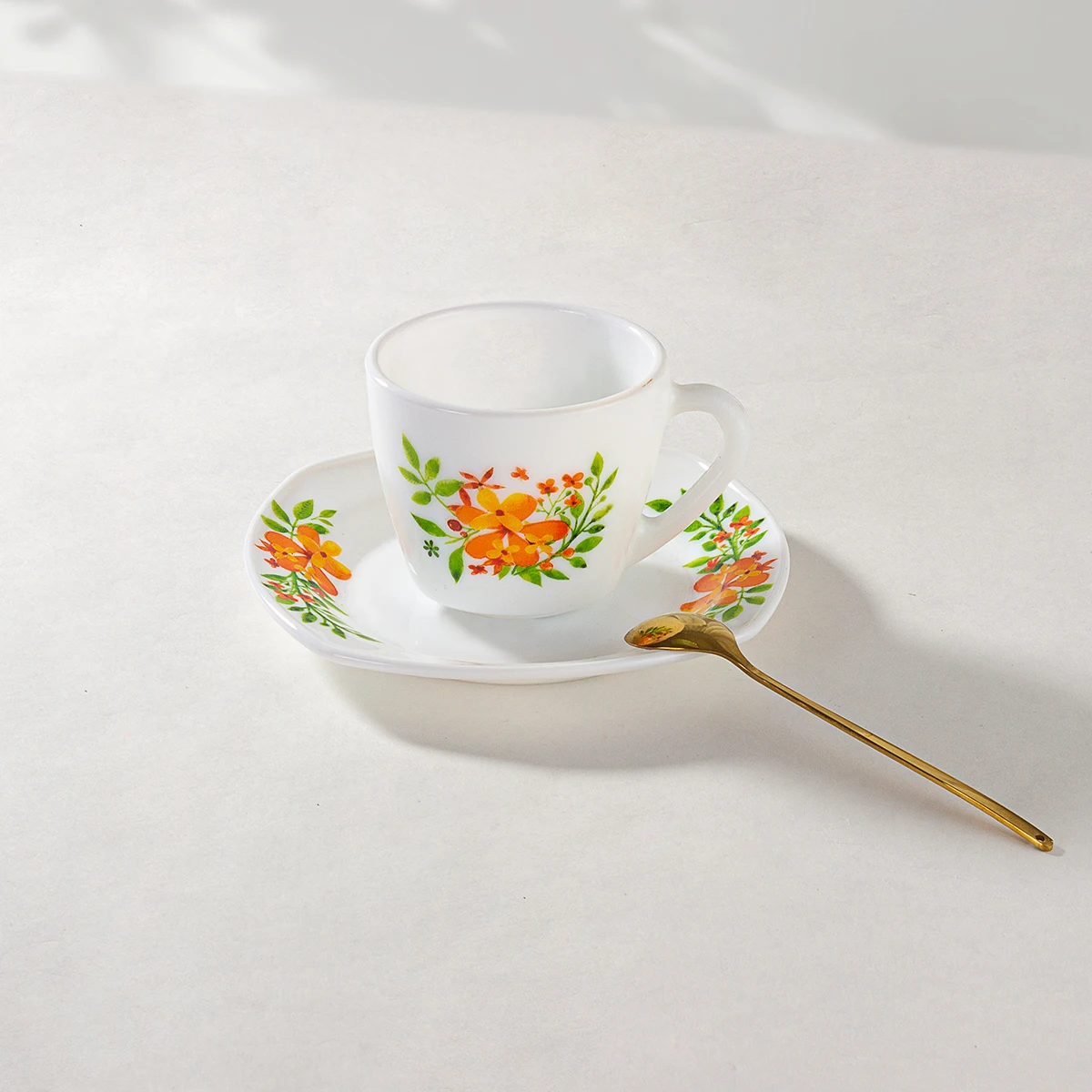 wholesale 10inch dinner serving plate heat resistant white opal glass dinner plate with customized flower decal for home dining