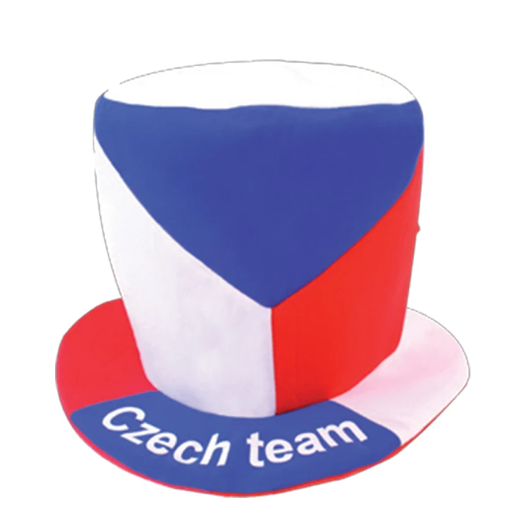 Factory Wholesale Plush Fabric Fun Caps Custom German Italy Poland Football Fancy Hat Fan Carnival Polyester Hat Soccer Ball Cap