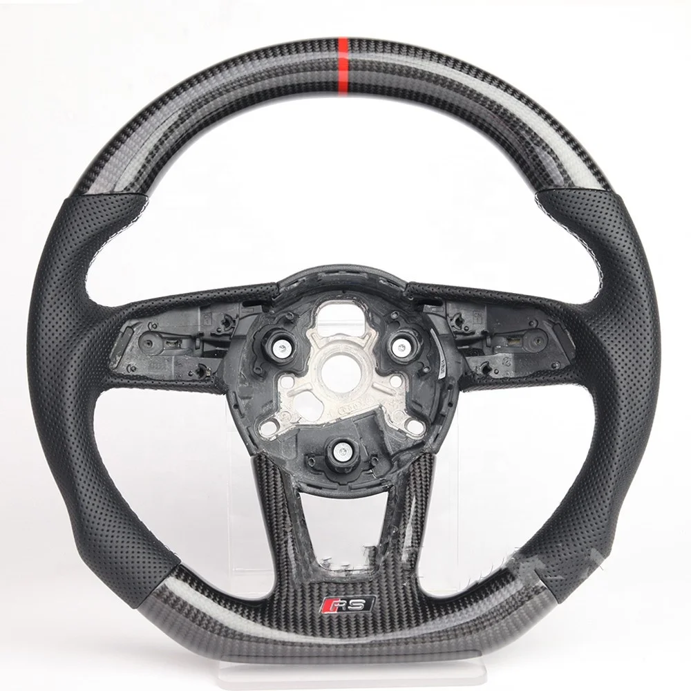 LED Forged Carbon Fiber Steering Wheel Fit For Audi RS3 RS4 RS5 S3 S4 S5 A3 A4 A5 A6 A7 B7 B8 C7 C8