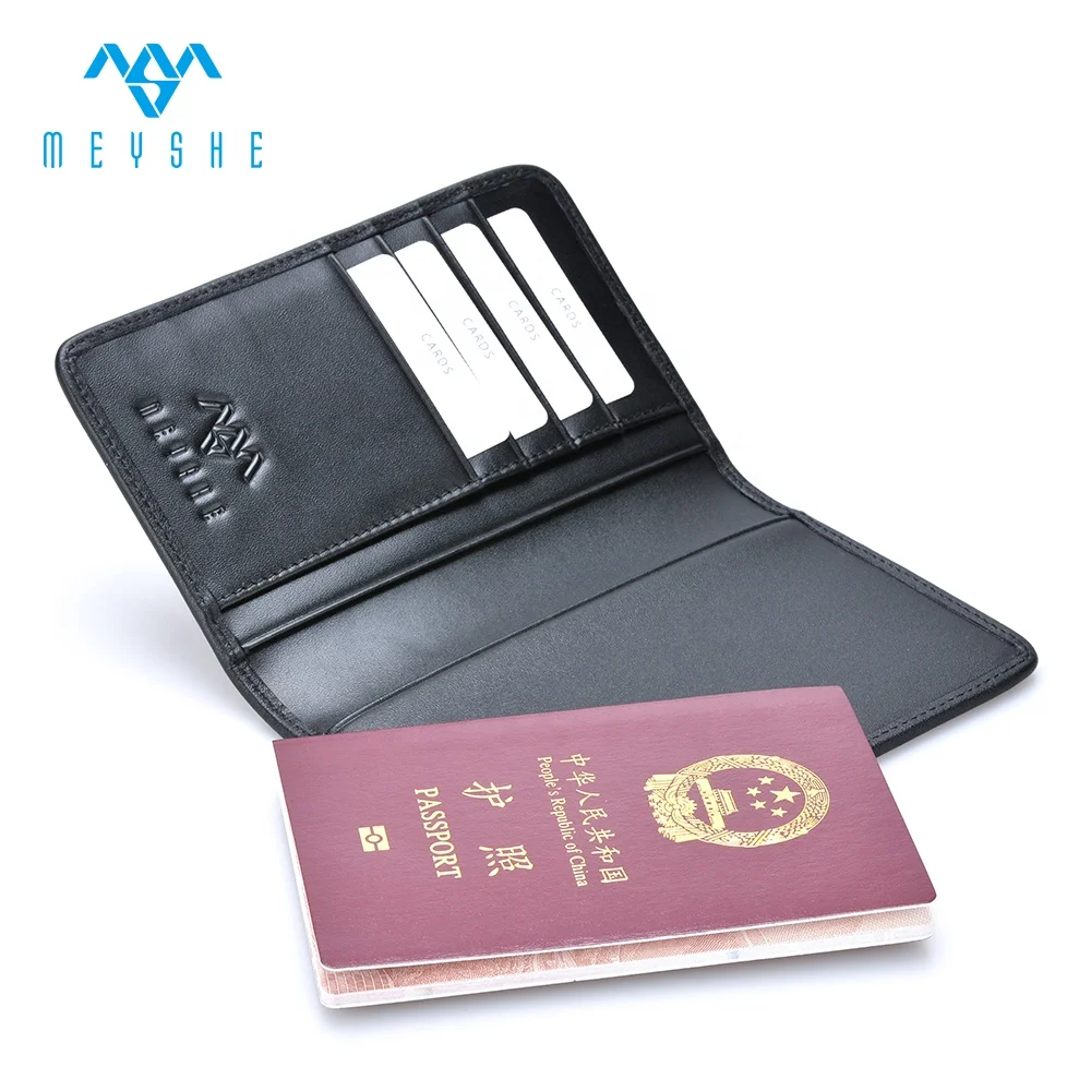 Premium Card Holders Genuine Leather & Ballistic Nylon Passport Cover Case with Logo & Letter Pattern Credit Card Use
