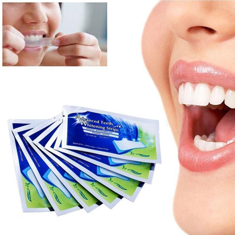 14Pcs/7Pair  White Gel Teeth Whitening Strips Oral Hygiene Teeth Strip blanchiment des dents Dental Bleaching Teeth Kit