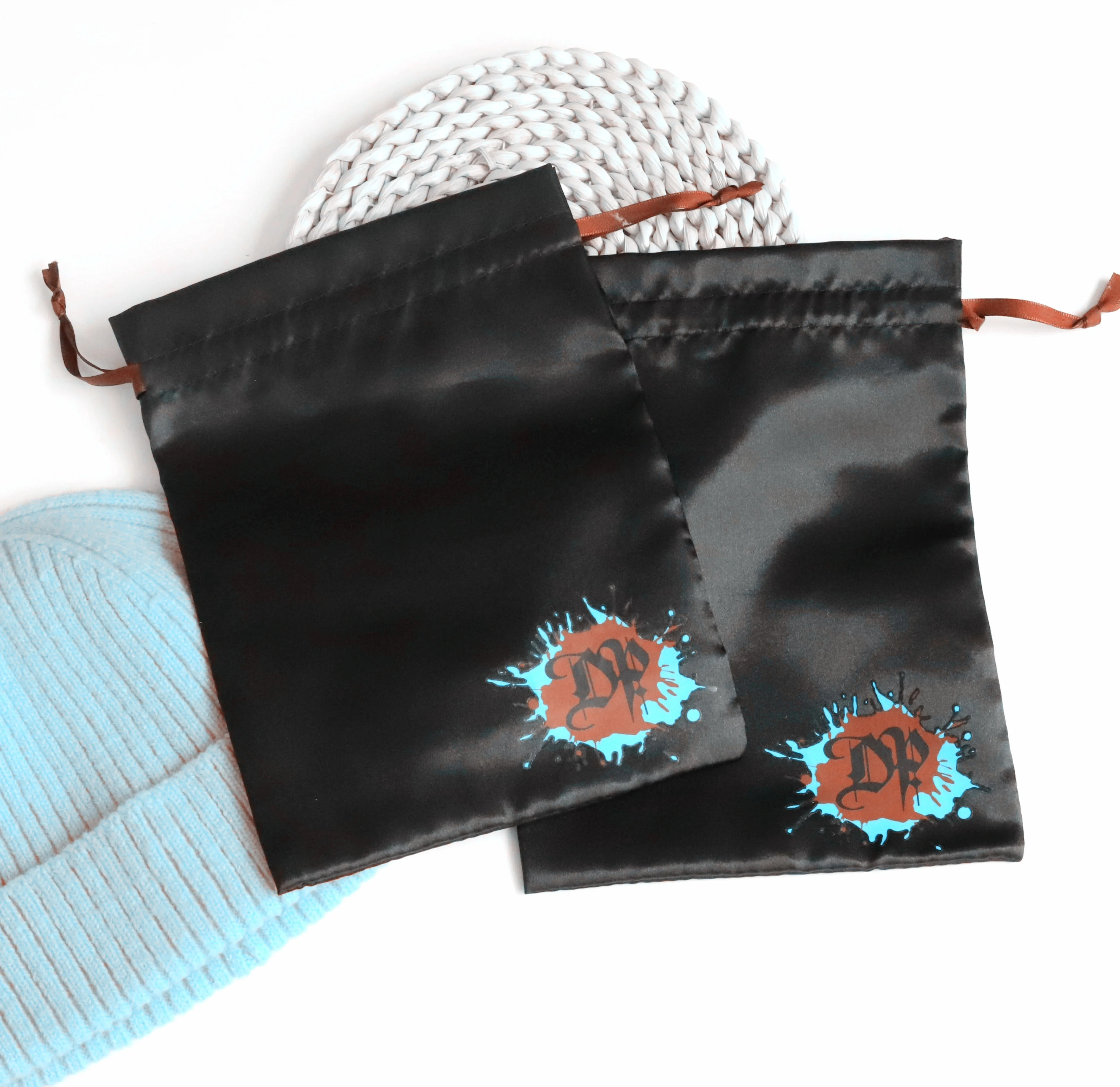 luxury wig hair bundles packaging satin dust bag jewelry clothing shoe silk package pouch custom drawstring satin bag with logo