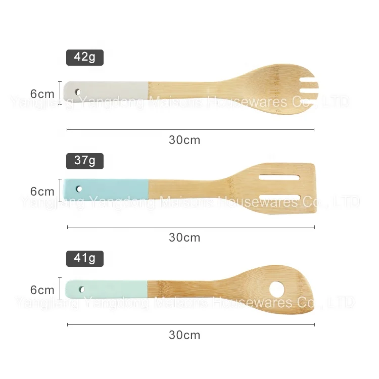 Дома кухонный инструмент 9 шт. посуда с держателем бамбуковая лопатка ложка