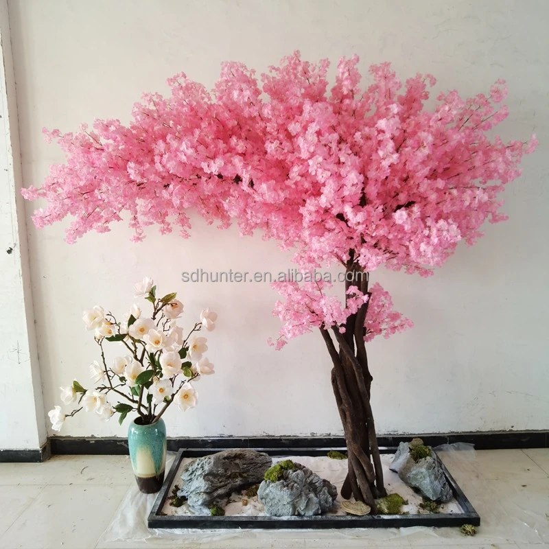 Artificial silk cherry blossom table tree flowers wedding centerpiece trees for sell decoration wholesale