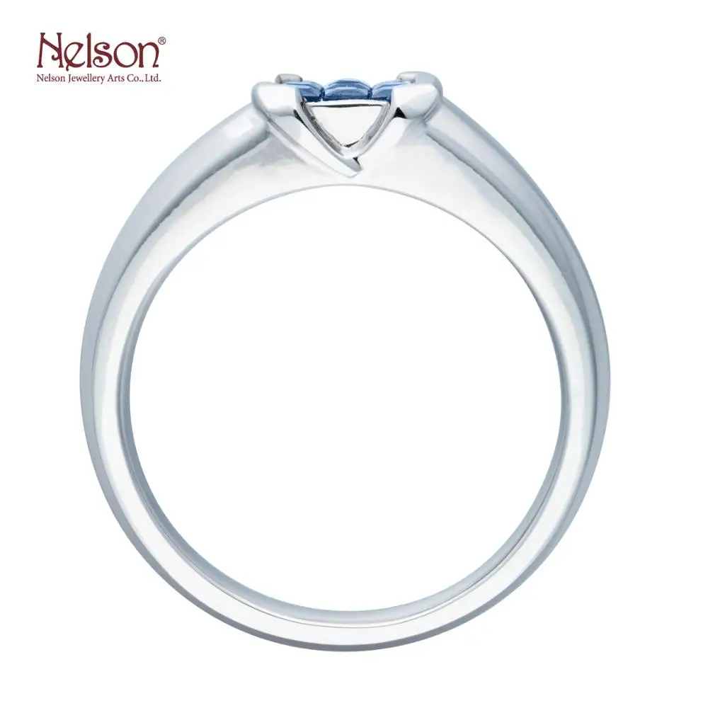 Zero risk no MOQ Newest Style Wholesale price OEM ODM Design Award Winning Factory 18K White Gold Blue Sapphire men ring