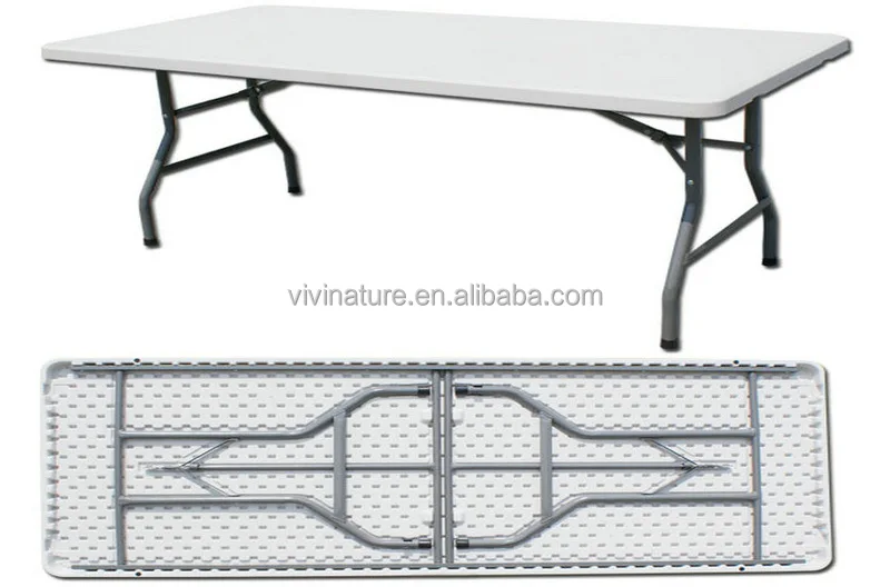 6ft Portable Heavy Duty Plastic Folding Table  Fold-in-Half Utility Foldable Picnic Table