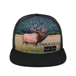 High Quality Sublimation Flat Brim Mesh Trucker Cap With Flat Peek