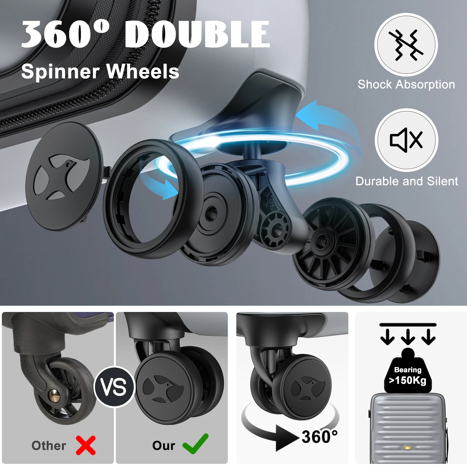 Hot Sale 28' Inch PC Trolley Suitcase Carry On Luggage Large Suitcase Trolly Bag With 360 Degree Spinner Wheels For Travel