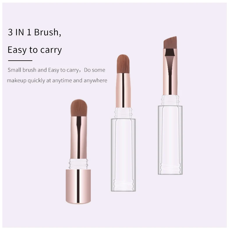 3 in 1 multi functional makeup brushes Angled Eyebrow Eyelash Brush with Private Label